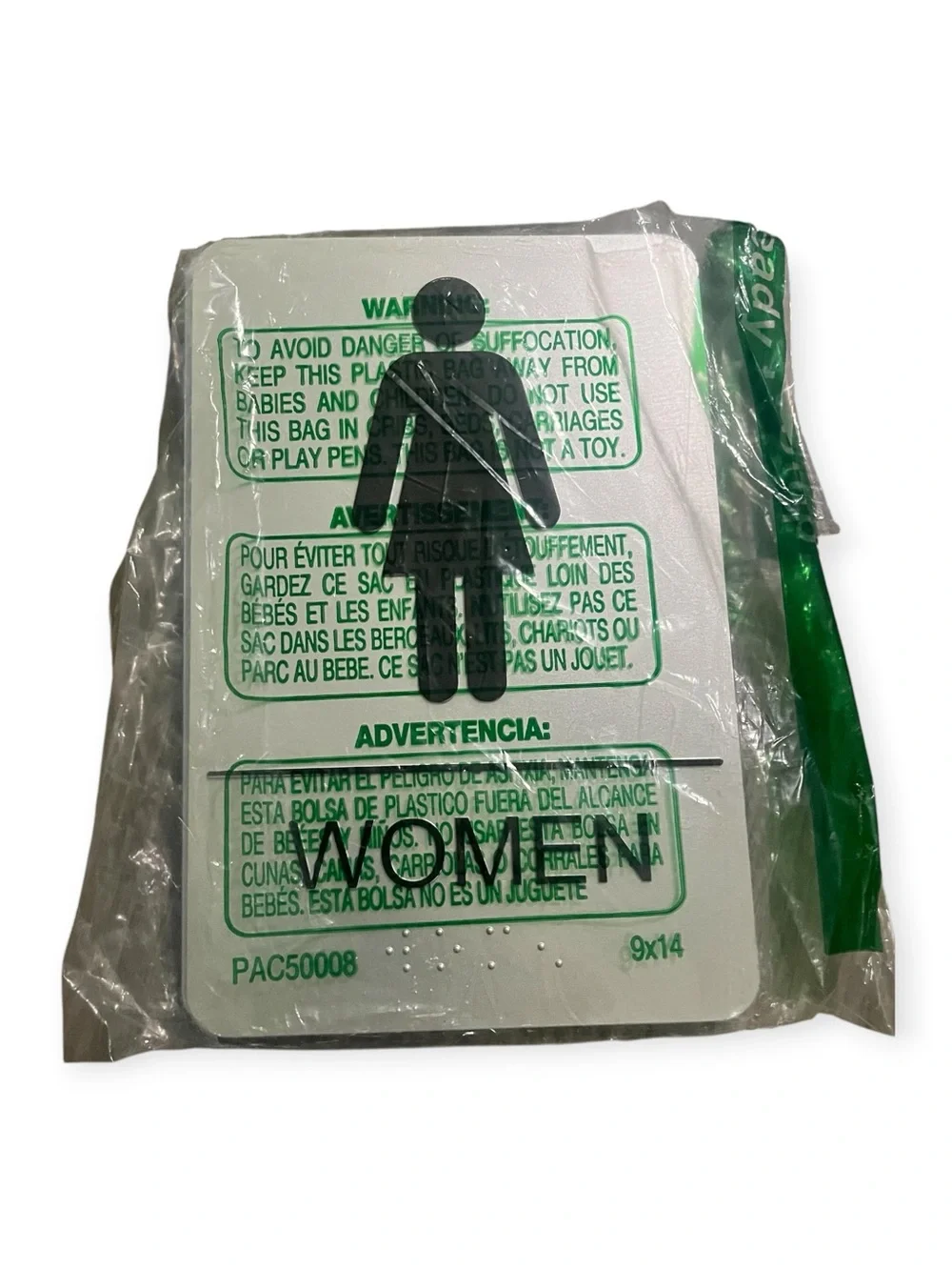 NWT! Brushed Stainless Steel Men/Women Restroom Sign - Silver